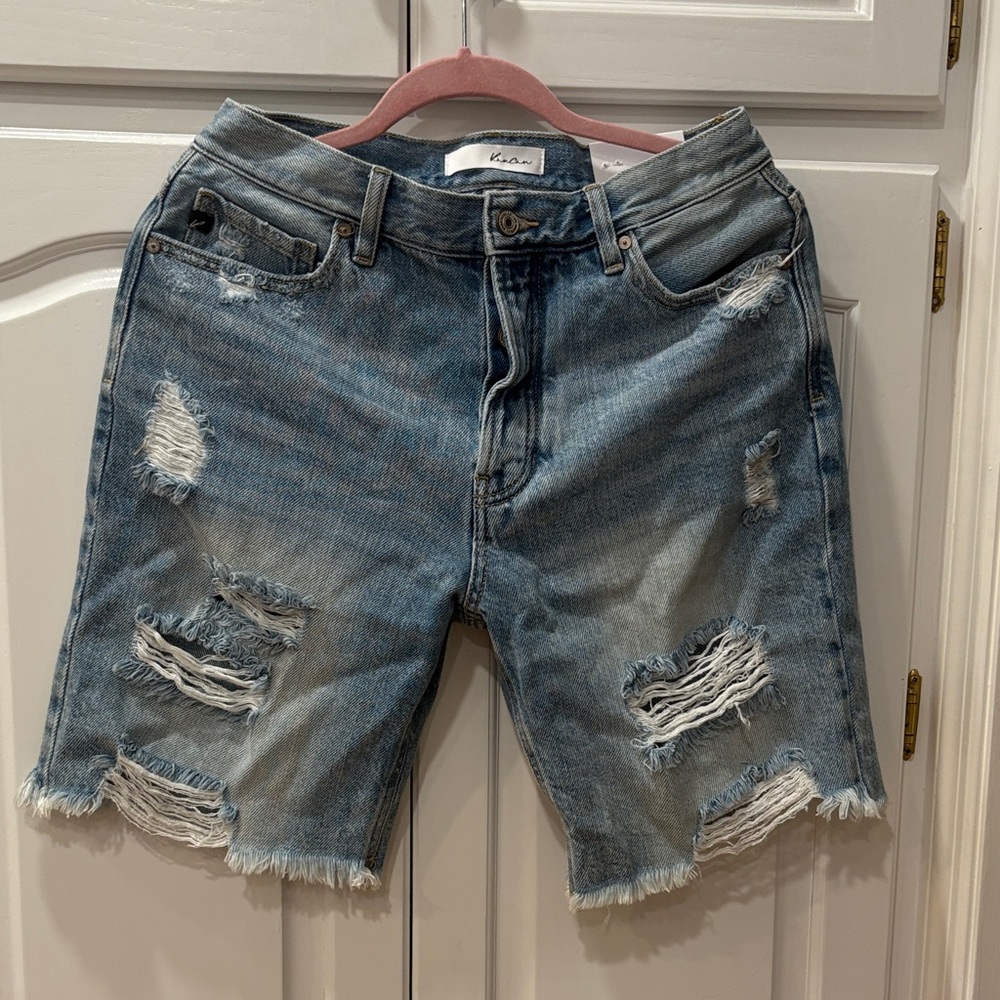 KanCan Distressed Blue Jean Shorts